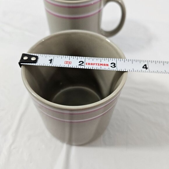 Vintage 1980’s JMP Japan Chromatics Gray 11 Oz Stoneware Mugs Cups – Set of 2 - Picture 7 of 16